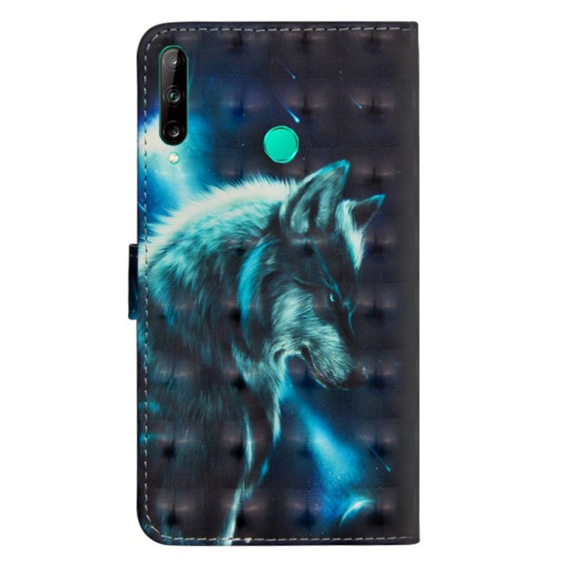 Leren Hoesje voor Huawei P40 Lite E / Y7p Majestueuze Wolf