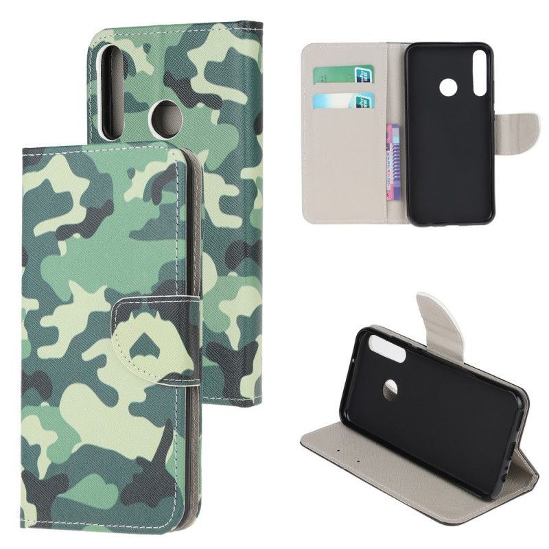 Leren Hoesje voor Huawei P40 Lite E / Y7p Militaire Camouflage