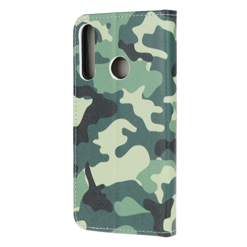 Leren Hoesje voor Huawei P40 Lite E / Y7p Militaire Camouflage