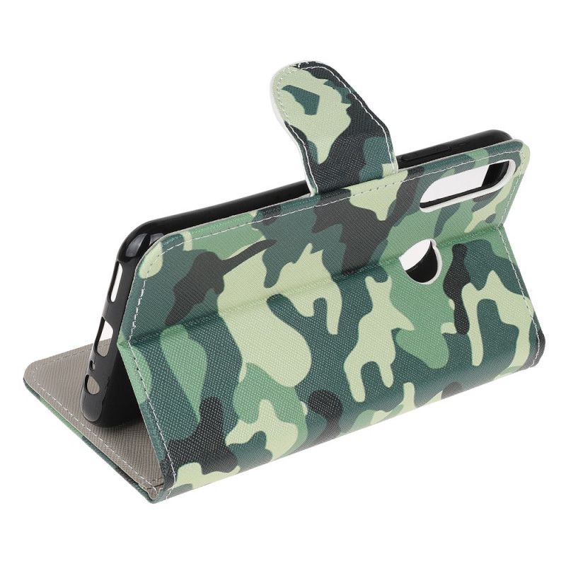 Leren Hoesje voor Huawei P40 Lite E / Y7p Militaire Camouflage