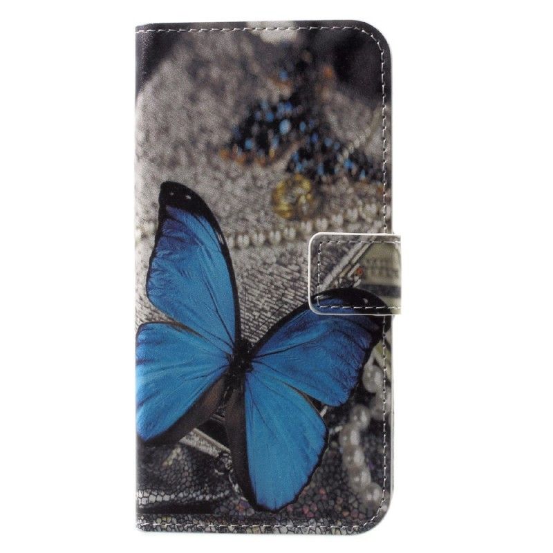 Cover Folio-hoesje iPhone X Telefoonhoesje Blauwe Vlinder