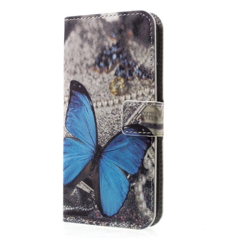 Cover Folio-hoesje iPhone X Telefoonhoesje Blauwe Vlinder