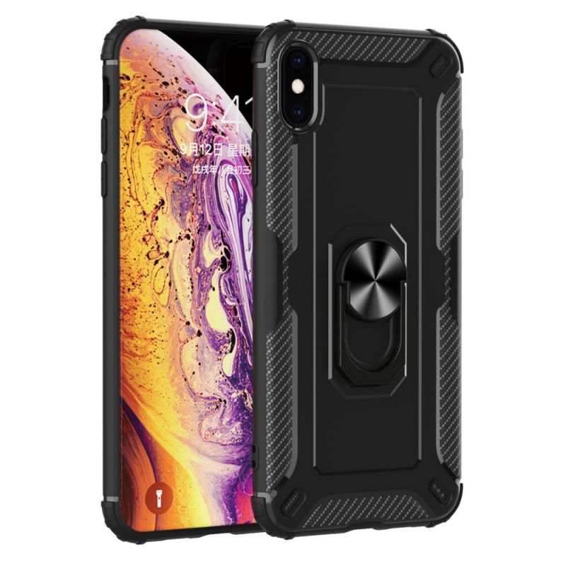 Cover Hoesje iPhone X Groen Zwart Telefoonhoesje Siliconen Ringhouder