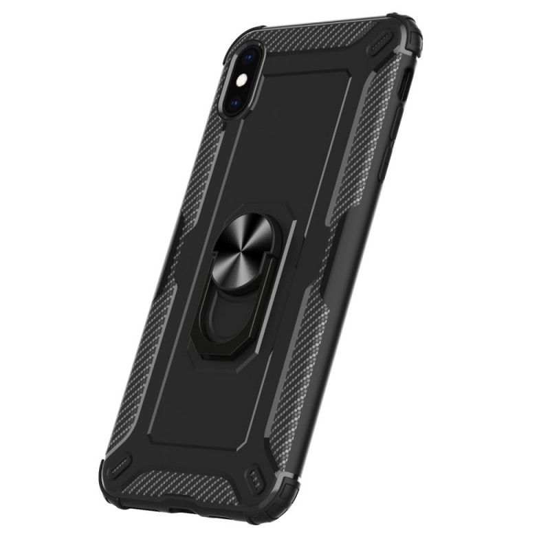 Cover Hoesje iPhone X Groen Zwart Telefoonhoesje Siliconen Ringhouder