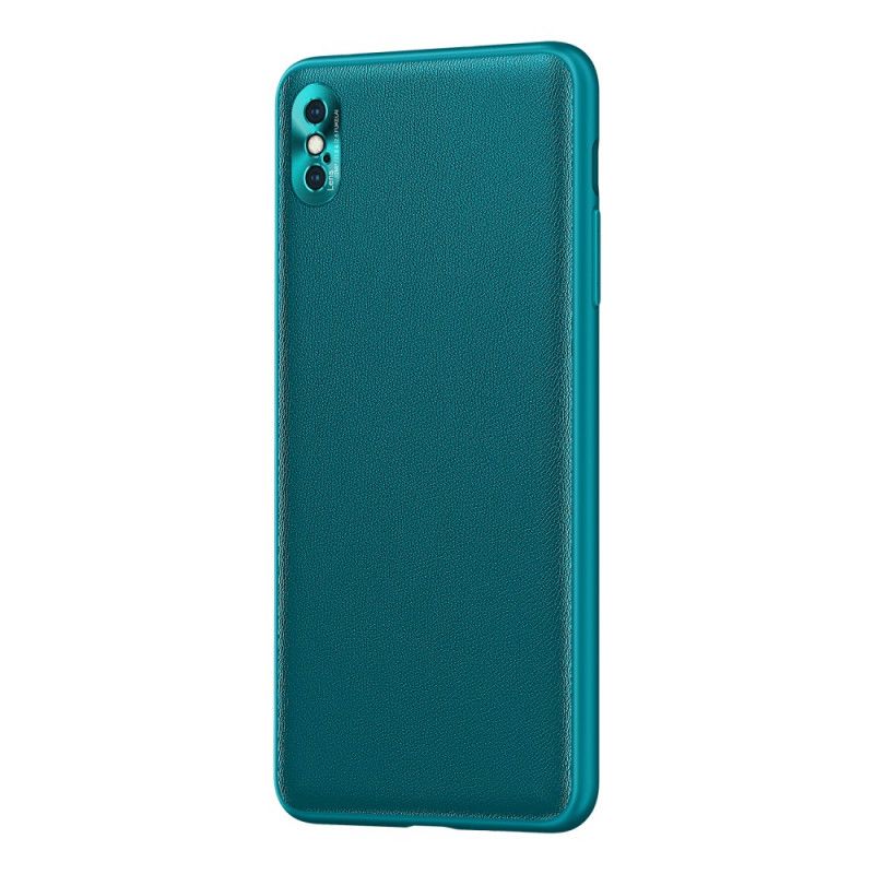 Cover Hoesje iPhone X Oranje Zwart Telefoonhoesje Kleur Leerstijl