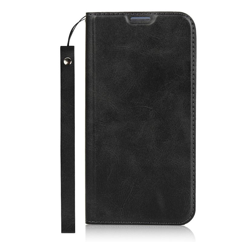 Folio-hoesje iPhone X Rood Zwart Telefoonhoesje Kunstleer Met Riem