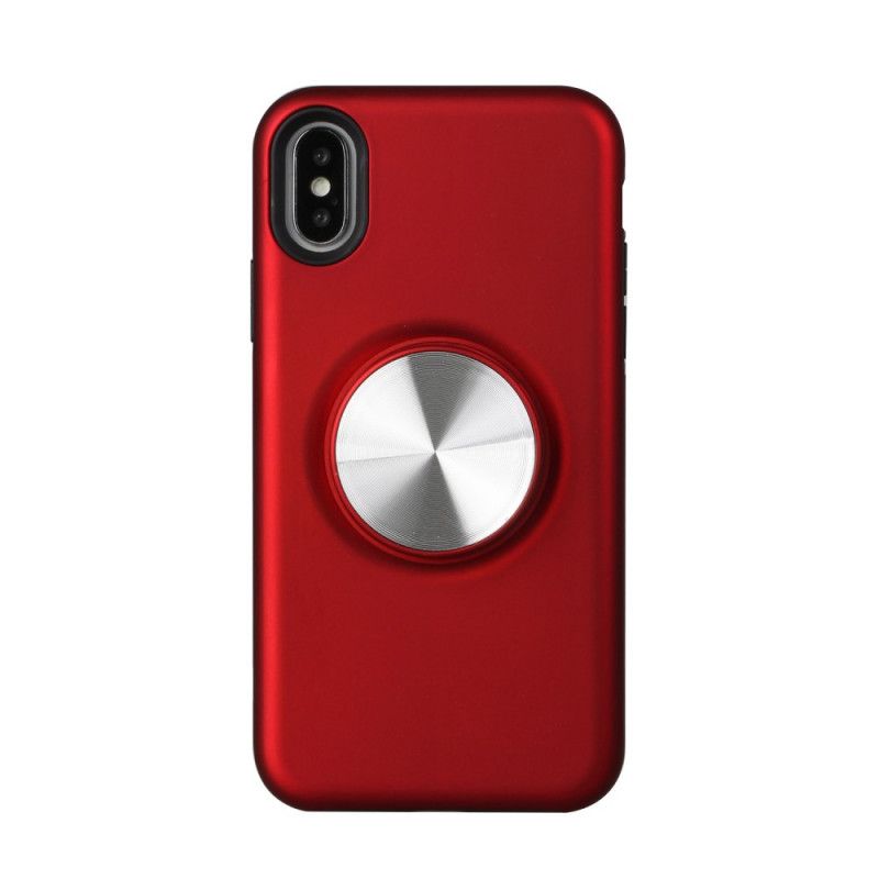 Hoesje iPhone X Rood Zwart Magnetische Verwijderbare Media