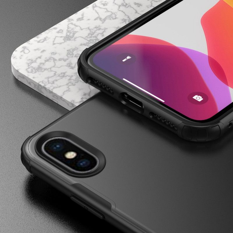 Hoesje iPhone X Wit Zwart Matte Hybride