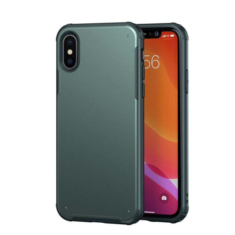 Hoesje iPhone X Wit Zwart Matte Hybride