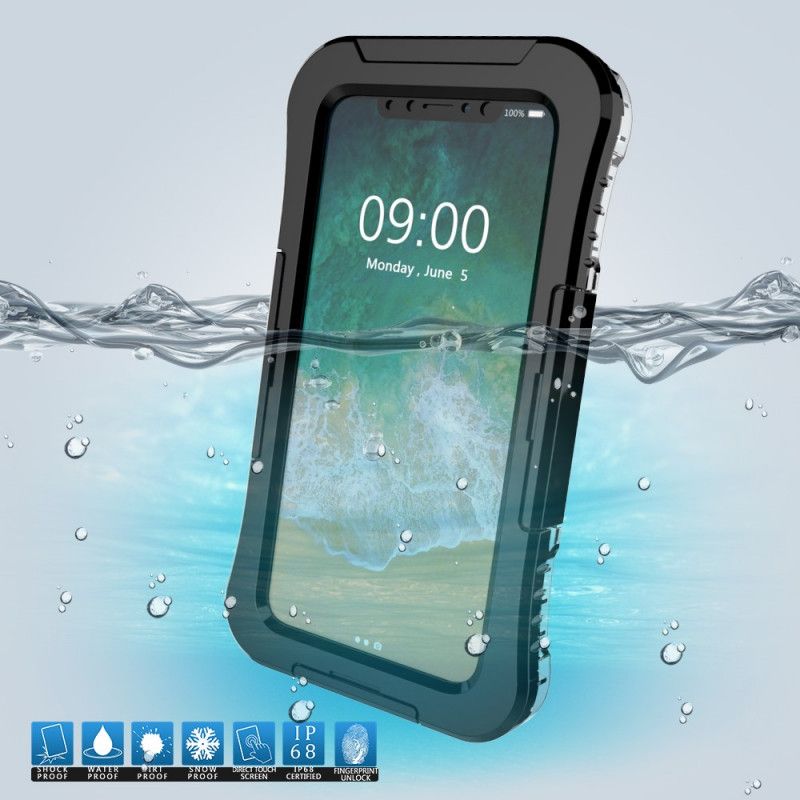 Hoesje iPhone X Wit Zwart Waterdicht 6M