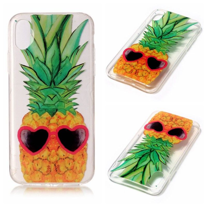 Hoesje voor iPhone X Transparante Incognito Ananas