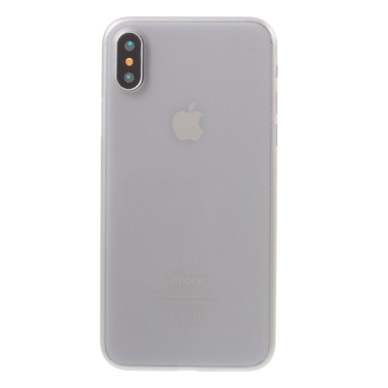 Hoesje voor iPhone X Wit Zwart Ultrafijn Mat