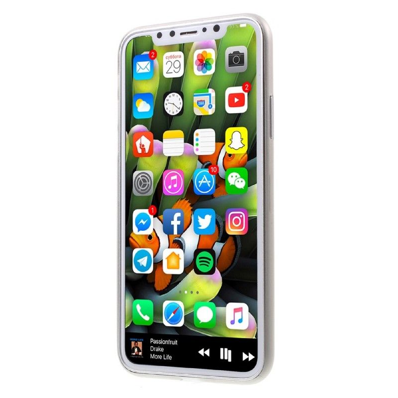 Hoesje voor iPhone X Wit Zwart Ultrafijn Mat