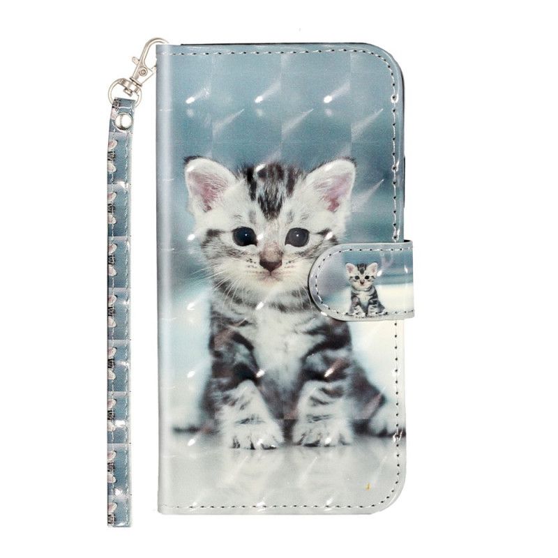 Leren Hoesje voor iPhone X Kitten Light Spots Met String