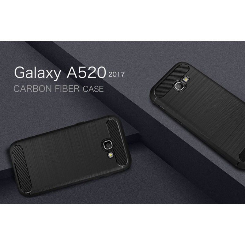 Hoesje Samsung Galaxy A5 2017 Zwart Geborsteld Koolstofvezel