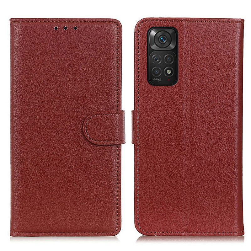 Folio-hoesje voor Xiaomi Redmi Note 11 / 11S Traditioneel Lychee