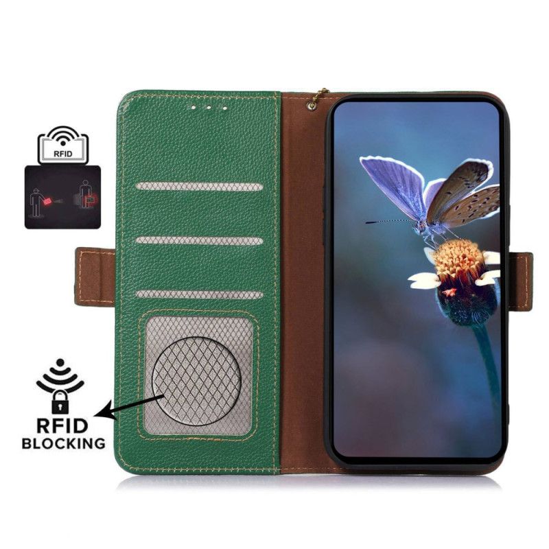 Flip Case Leren Oneplus 12 5g Leer Met Rfid-blokkeertechnologie