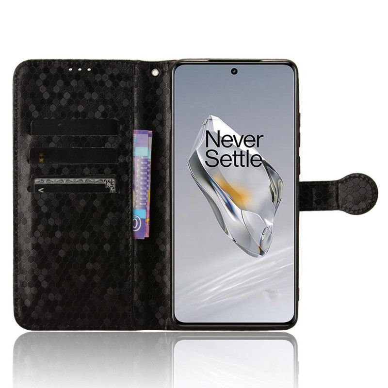 Folio-hoesje Oneplus 12 5g Telefoonhoesje Glanzende Stippelband