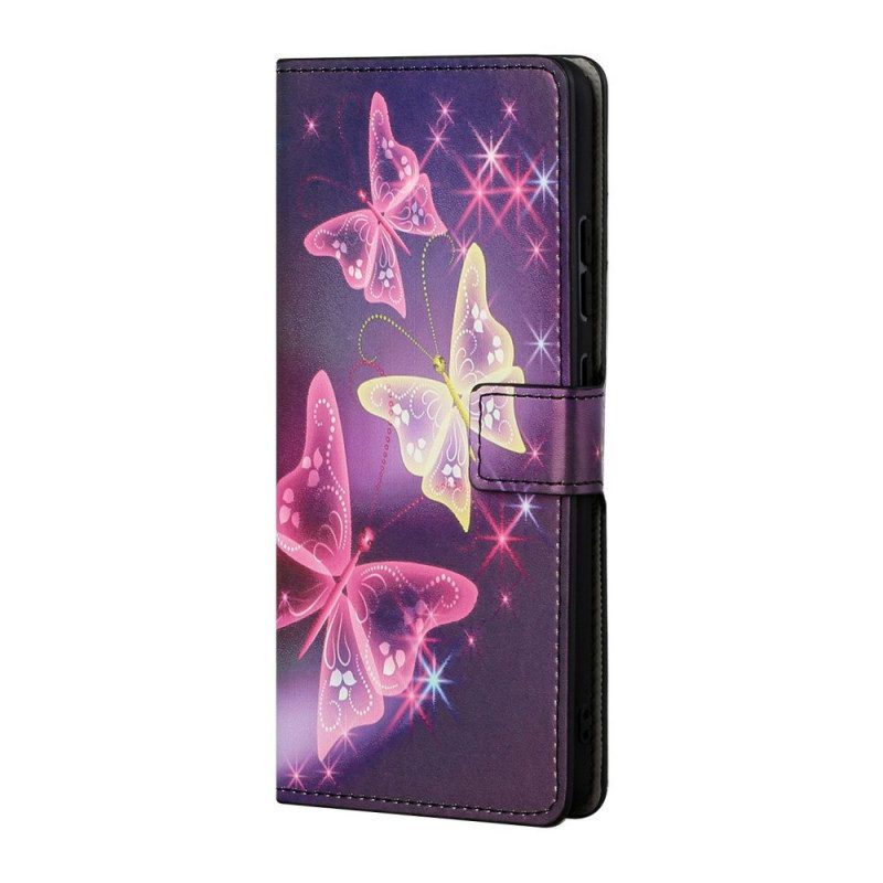 Folio-hoesje voor Samsung Galaxy S22 Plus 5G Vlinders En Bloemen