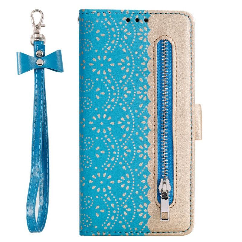 Leren Hoesje voor Samsung Galaxy S22 Plus 5G Met Ketting Portemonnee Met Kanten Riem