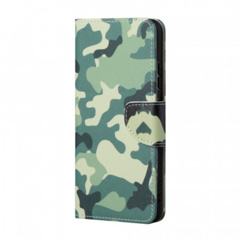 Leren Hoesje voor Samsung Galaxy S22 Plus 5G Militaire Camouflage