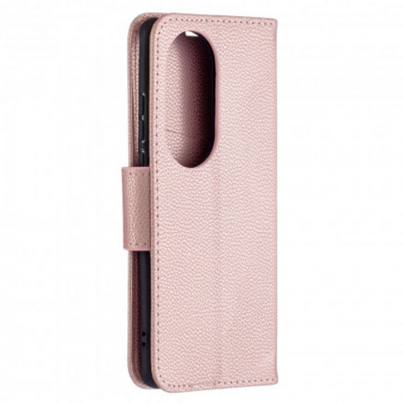 Folio-hoesje Huawei P50 Pro Telefoonhoesje Lychee Flap Schuin