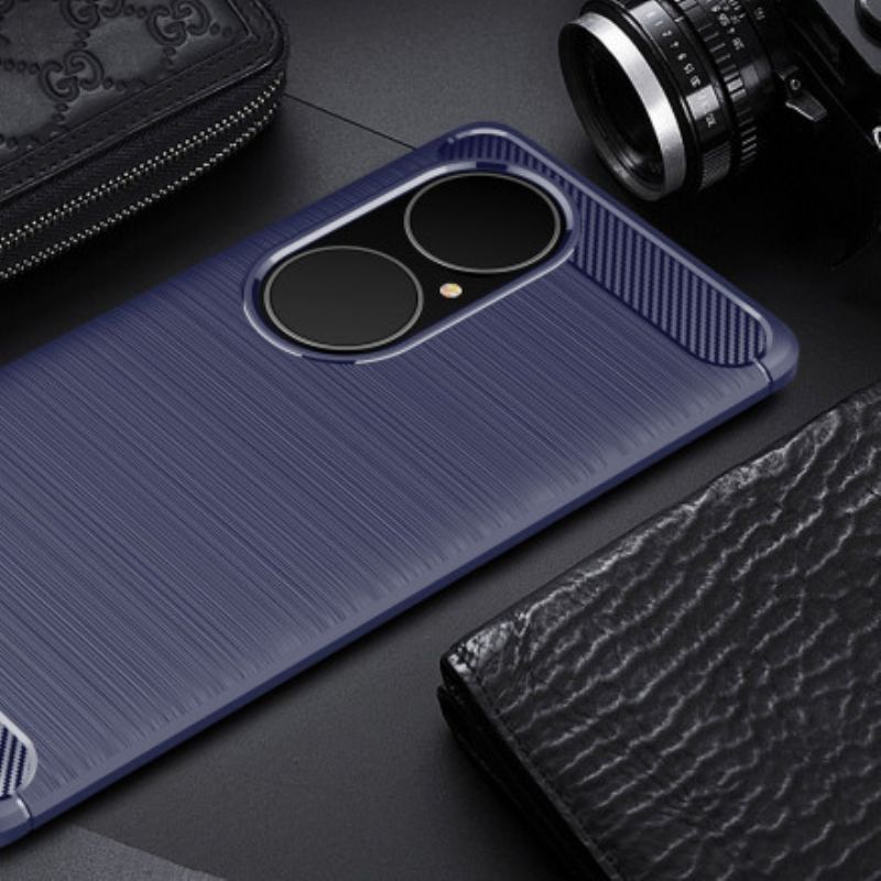 Hoesje Huawei P50 Pro Geborstelde Koolstofvezel Bescherming Hoesje