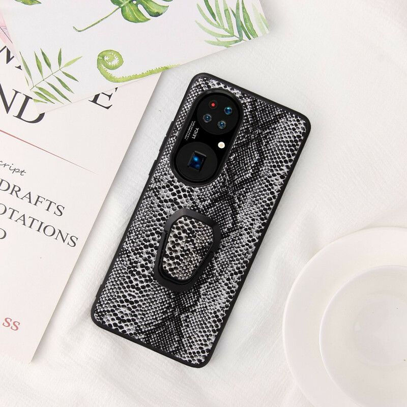 Hoesje Huawei P50 Pro Ring-houder In Slangstijl