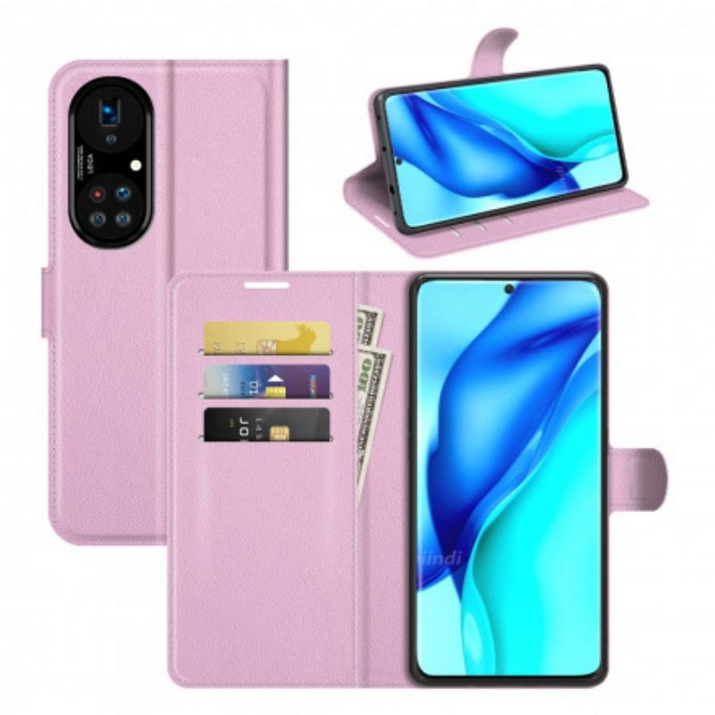 Leren Hoesje Huawei P50 Pro Klassieke Litchi-leerstijl