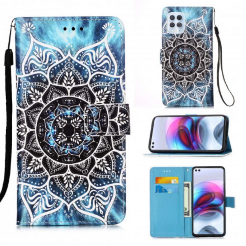 Flip Case Leren Moto G100 Mandala In De Lucht