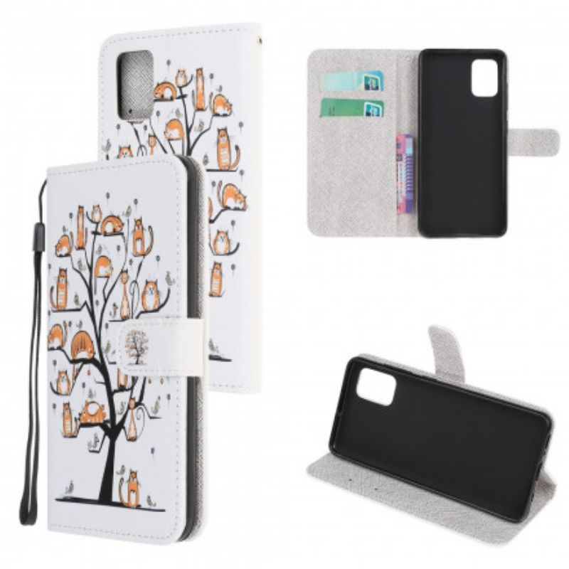 Folio-hoesje Moto G100 Telefoonhoesje Funky Cats Strappy