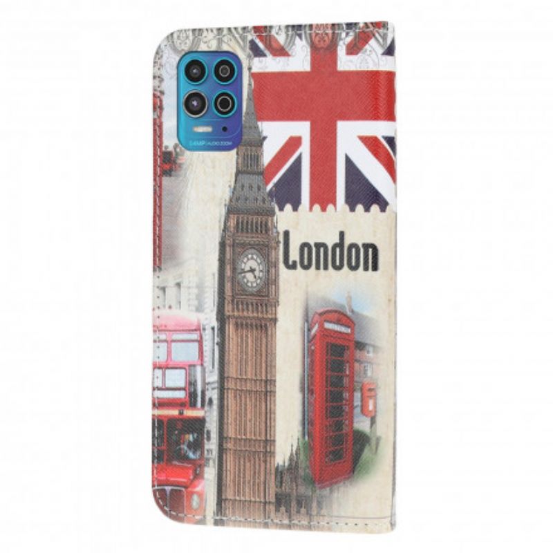 Leren Hoesje Voor Moto G100 Londen Leven