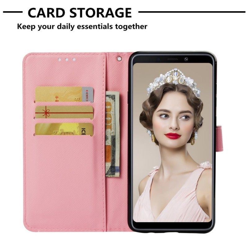 Cover Folio-hoesje Samsung Galaxy A9 Telefoonhoesje Aquarel Klaproos