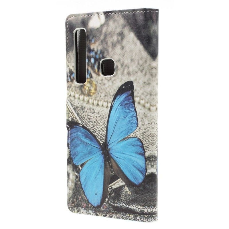 Cover Folio-hoesje Samsung Galaxy A9 Telefoonhoesje Blauwe Vlinder