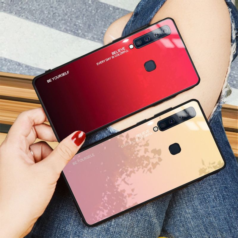 Hoesje Samsung Galaxy A9 Magenta Rood Wees Jezelf Gehard Glas