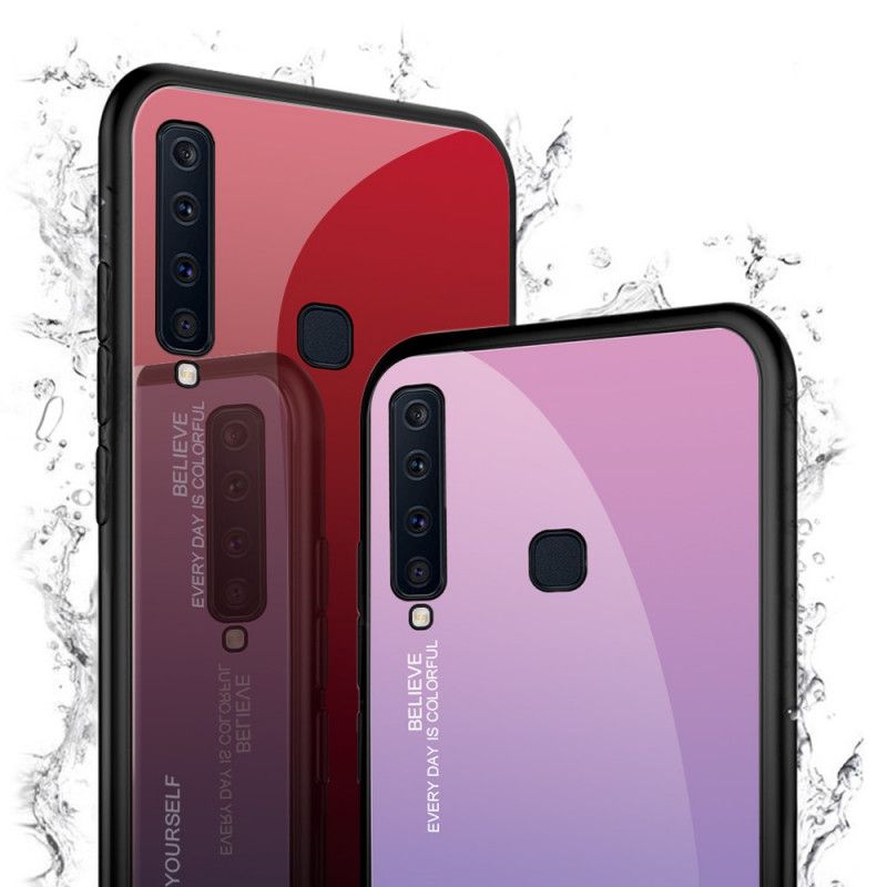 Hoesje Samsung Galaxy A9 Magenta Rood Wees Jezelf Gehard Glas