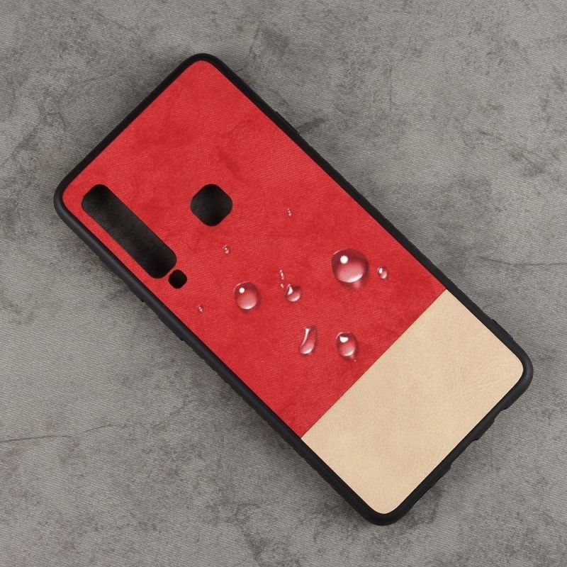 Hoesje Samsung Galaxy A9 Rood Grijs Tweekleurig Kunstleer