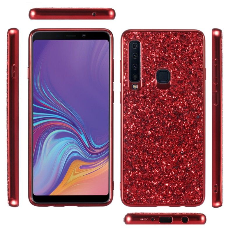 Hoesje Samsung Galaxy A9 Rood Zwart Ik Ben Glitter