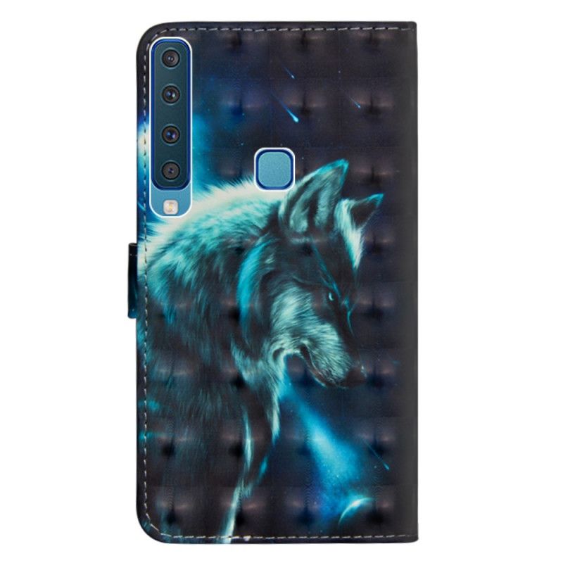 Leren Hoesje Samsung Galaxy A9 Telefoonhoesje Majestueuze Wolf