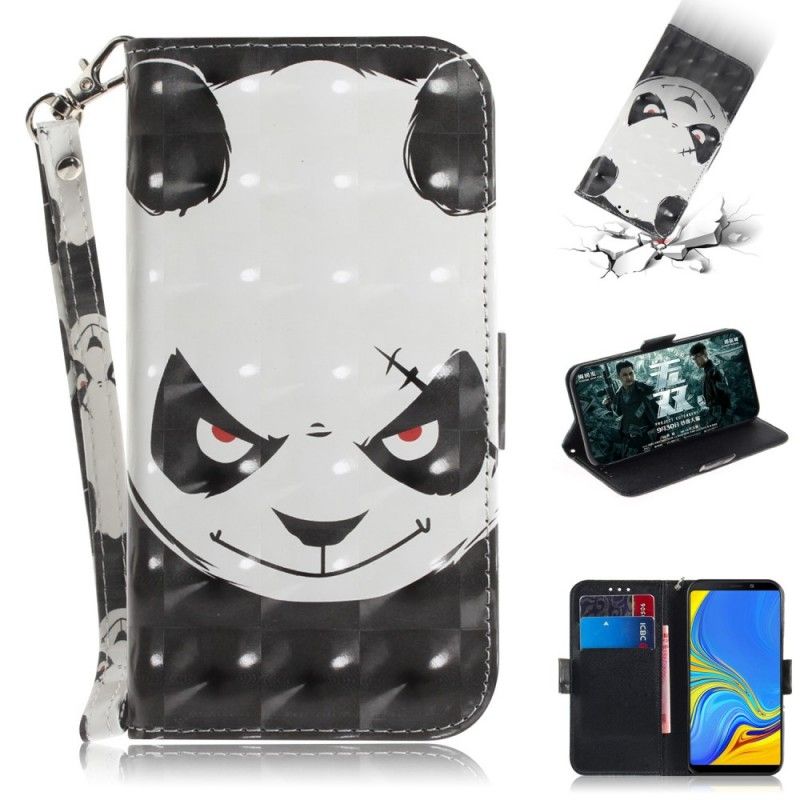 Leren Hoesje voor Samsung Galaxy A9 Boze Panda Met String