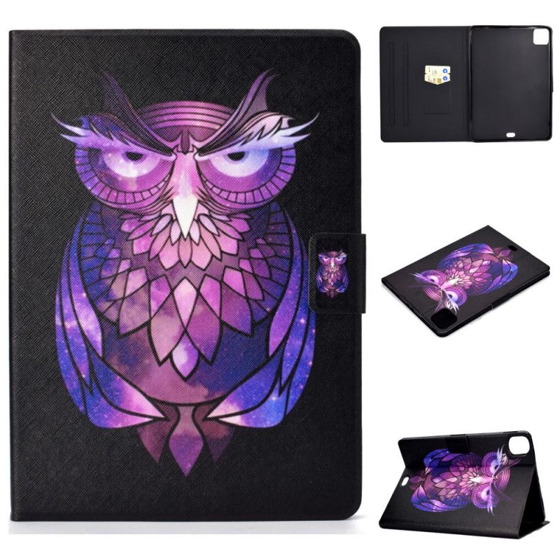 Flip Case Leren iPad Air 10.9" (2020) Afwijzende Uil