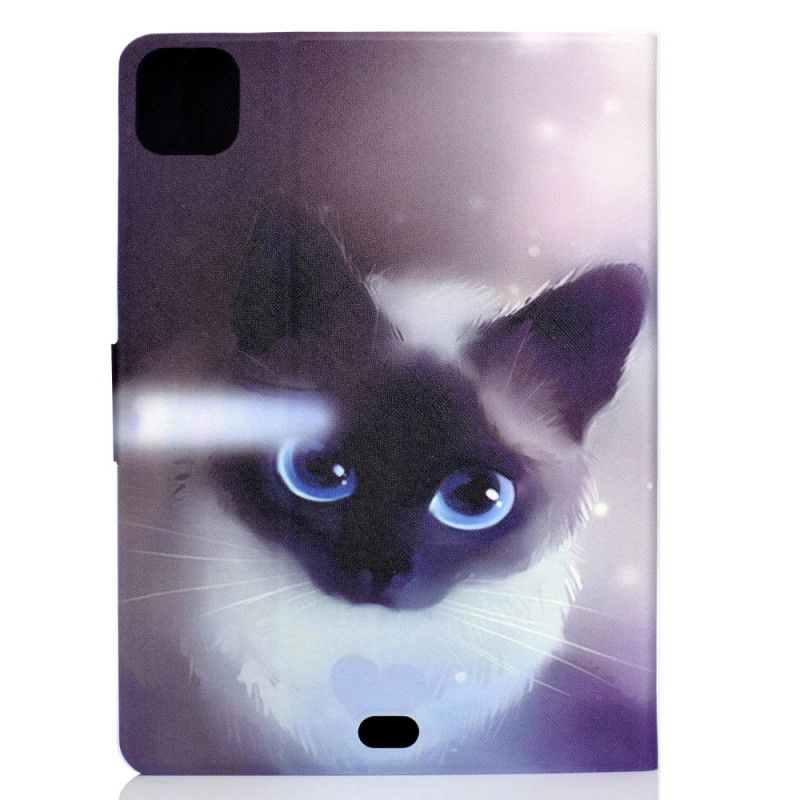 Flip Case Leren iPad Air 10.9" (2020) Kat Met Blauwe Ogen