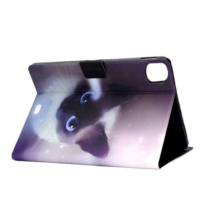 Flip Case Leren iPad Air 10.9" (2020) Kat Met Blauwe Ogen