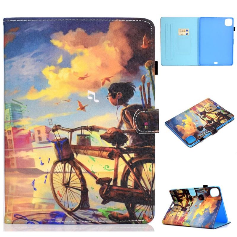 Leren Hoesje iPad Air 10.9" (2020) Fiets Art