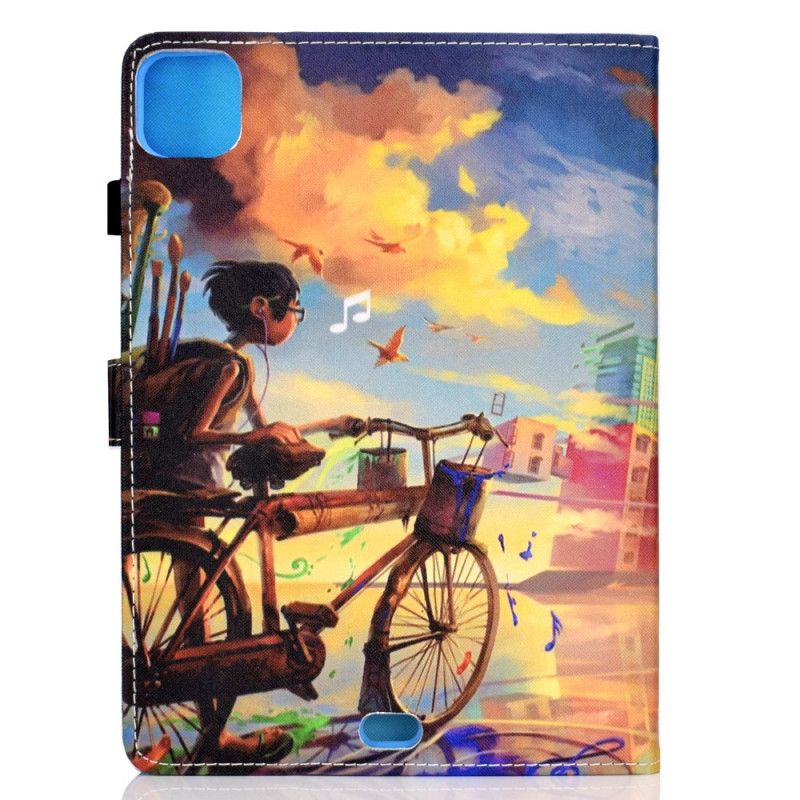 Leren Hoesje iPad Air 10.9" (2020) Fiets Art