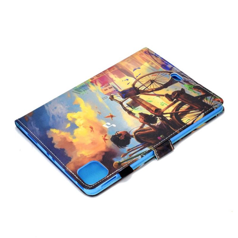 Leren Hoesje iPad Air 10.9" (2020) Fiets Art