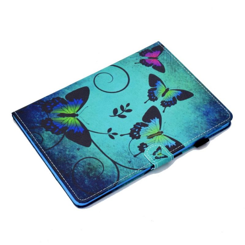 Leren Hoesje voor iPad Air 10.9" (2020) Groene Vlinders