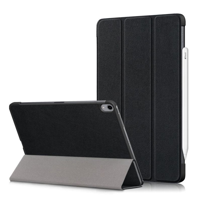 Smart Case iPad Air 10.9" (2020) Grijs Zwart Lychee Imitatieleer