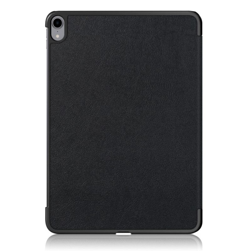 Smart Case iPad Air 10.9" (2020) Grijs Zwart Lychee Imitatieleer