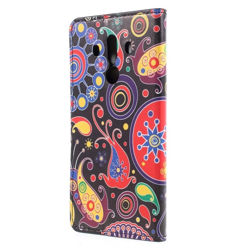 Flip Case Leren Huawei Mate 10 Pro Melkwegontwerp